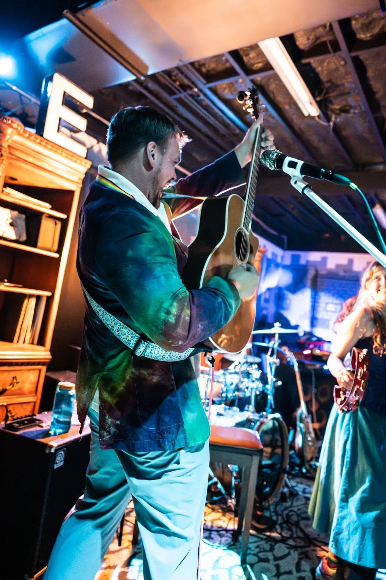 Musicians playing a live set in St. Petersburg
